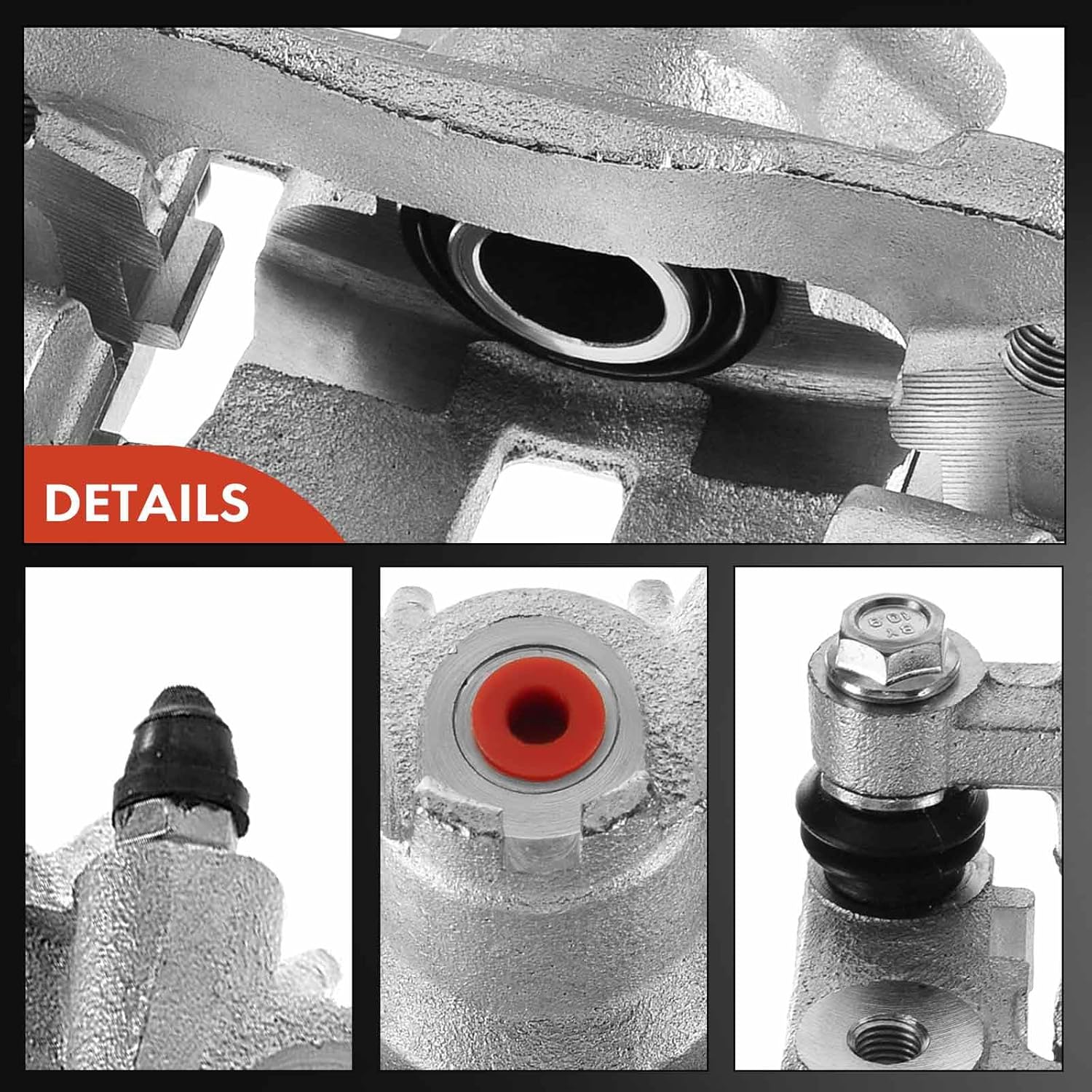 A-Premium Disc Brake Caliper Assembly with Bracket Compatible with Kia, Hyundai and Dodge Models - Rio 2006-2007, Rio5 2006-2007, Forte, Forte Koup, Forte5, Accent - Rear Right Passenger Side