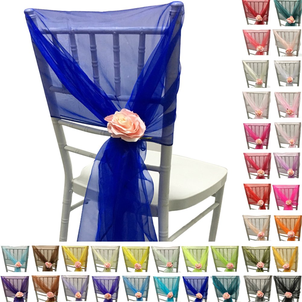 Time to Sparkle 10pcs 65cm X 275cm Organza Sash Hood Sash Chair Cover
