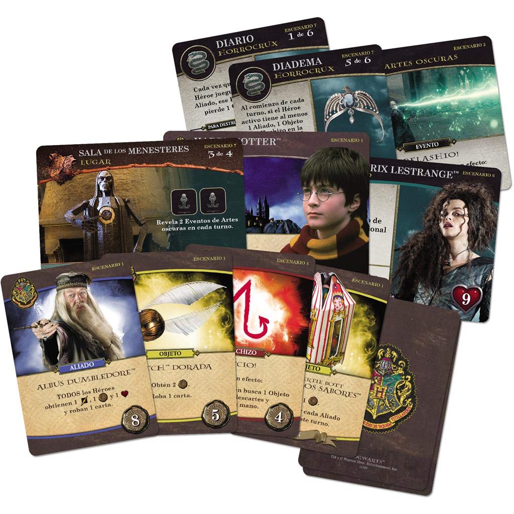 USAopoly Harry Potter Hogwarts Battle, Juego de Mesa Cooperativo de Creación de Mazos, A Partir de 11 Años, De 2 a 4 Jugadores, Español