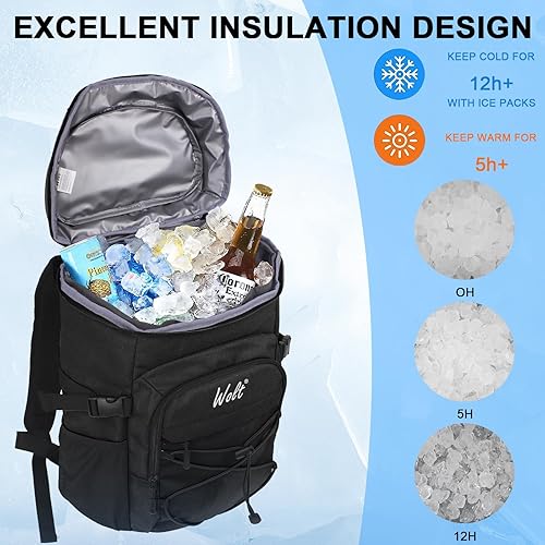 Miniatura 2 de WOLT Mochila enfriadora, 24 latas aisladas, a prueba de fugas, ligera y suave, enfriador de camping, enfriador de playa de gran capacidad, mochila