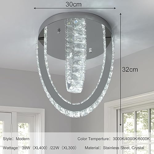 Miniatura 30 de Moderno candelabro de cristal LED, iluminación empotrada, lámpara colgante con control remoto para sala de estar, comedor, dormitorio, isla