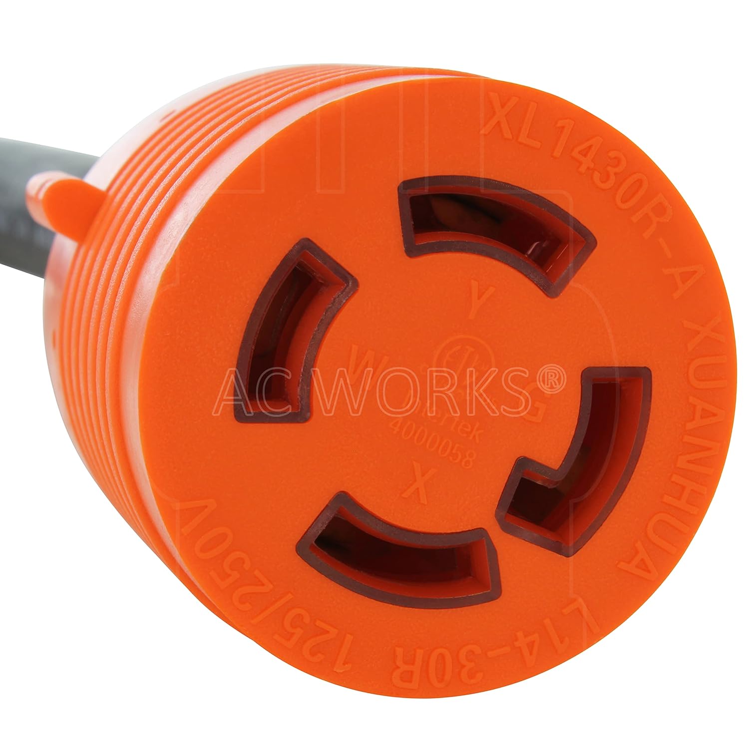 AC WORKS Generator to Transfer Switch L14-30 Inlet Box Adapter (L14-20 20Amp 4-Prong to L14-30 Flexible)