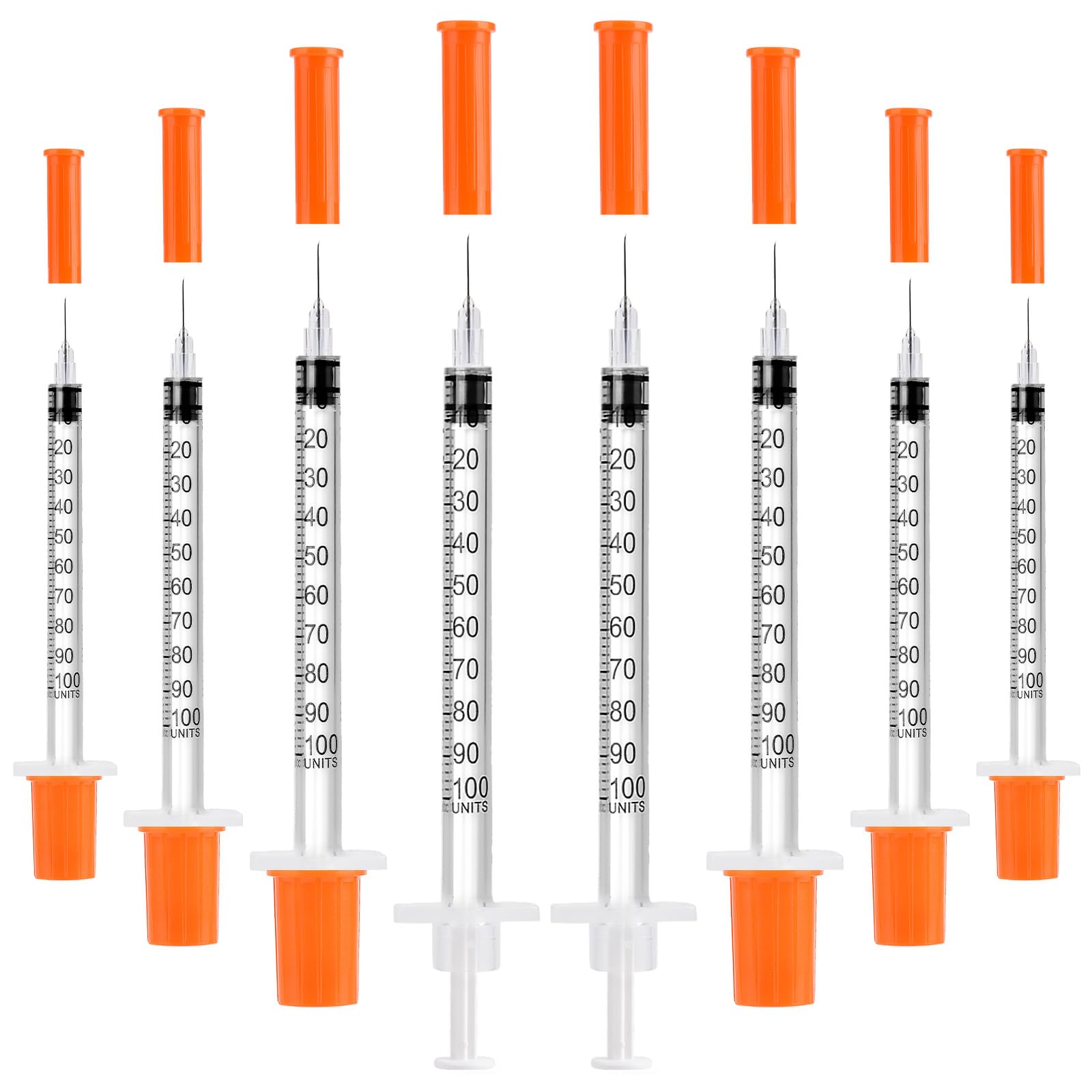 100 Pack U-100 Syringes, 1ml/cc 31G 5/16" (8mm), Disposable Syringe — Amazon image 10