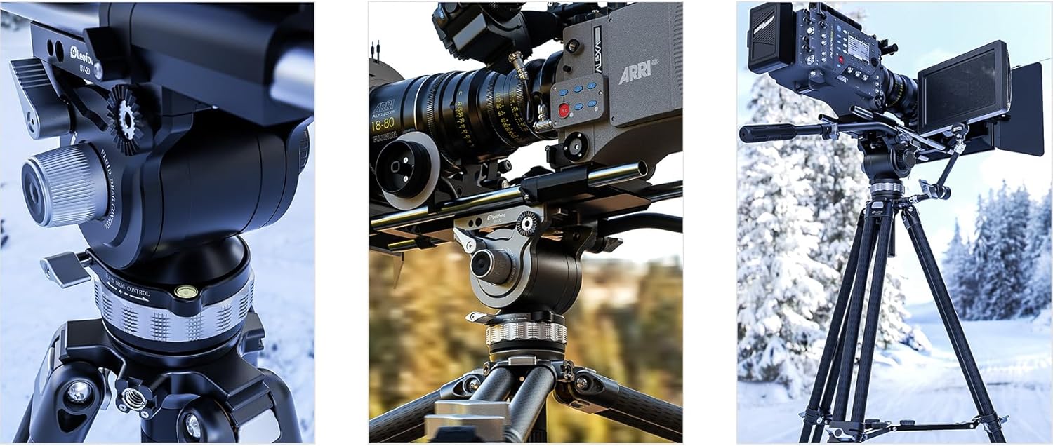 Leofoto BV-20 Fluid Head, Screw Knob Clamp, Bubber Level, QR Plate, Arca Compatible