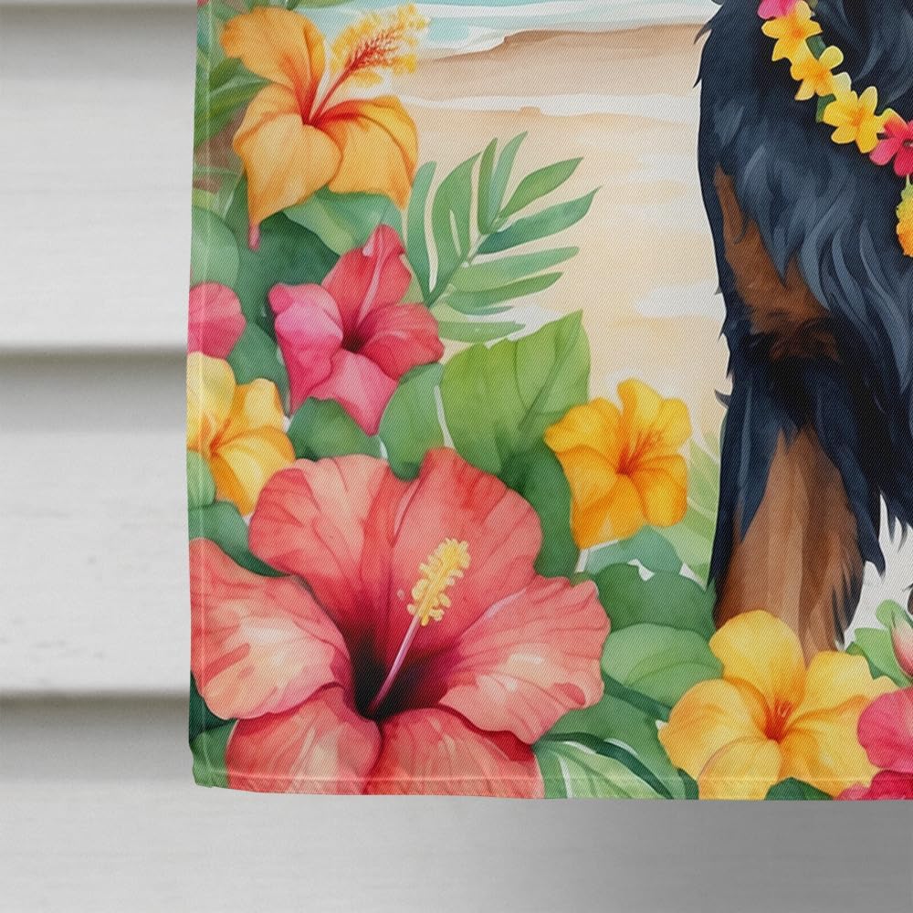 Caroline's Treasures DAC6444CHF Gordon Setter Luau House Flag Large Porch Sleeve Pole Decorative Outside Yard Banner Artwork Wall Hanging, Polyester, House Size, Multicolor