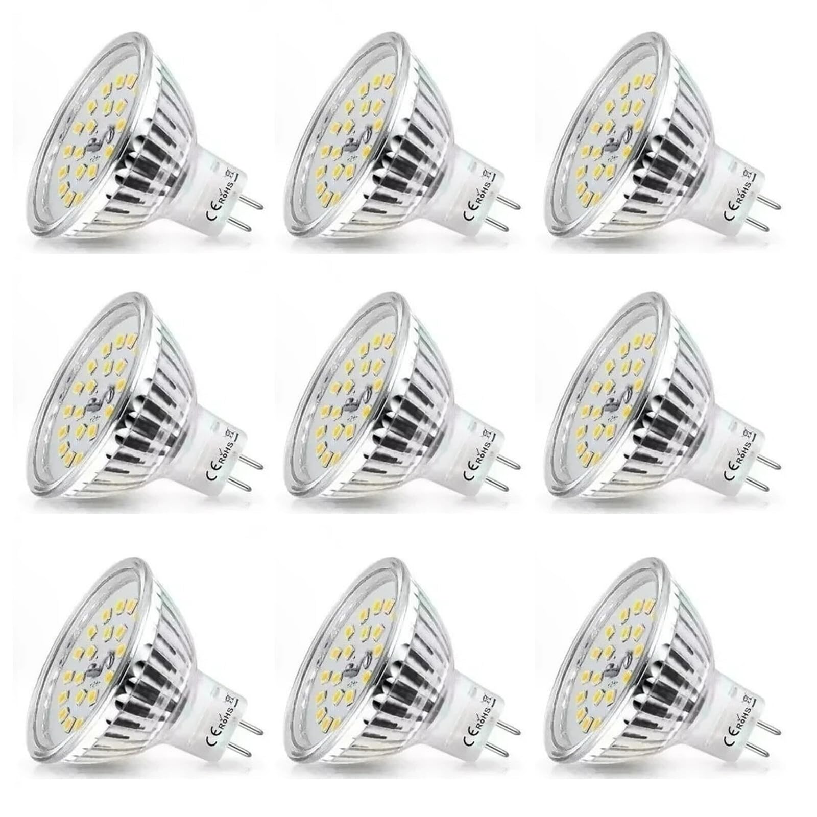 Żarówka LED MR16 6W ciepła/zimna biel, zamiennik GU5.3, żarówka halogenowa 40W, prąd zmienny/stały, 12V, 480lm, wiązka światła 120 stopni(Cold white)