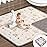 Boho Rainbow Baby Play Mat 50 X 50 Playpen Mat Thicken One-Piece Baby Crawling Mat Non-Slip Cushioned Baby Floor Mat with Lettters, Activity Playmats for Infants, Babies, Toddlers (50X50,Beige)