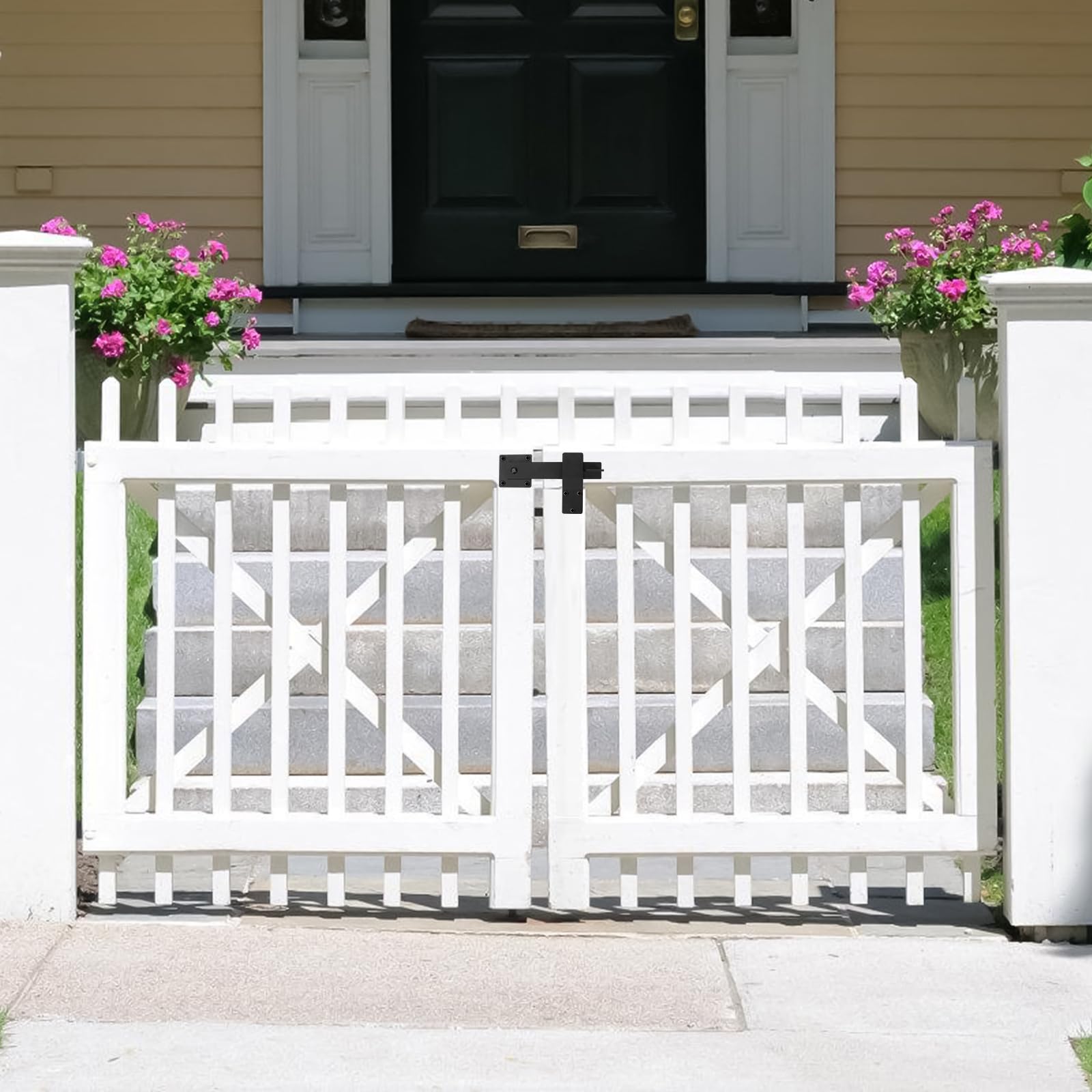 6" Flip Gate Latch Lock, Heavy Duty Barn Door Lock Flip Fence Gate Latch for Sliding and Swing Open Door Outdoor Gate, Shed - Image 2
