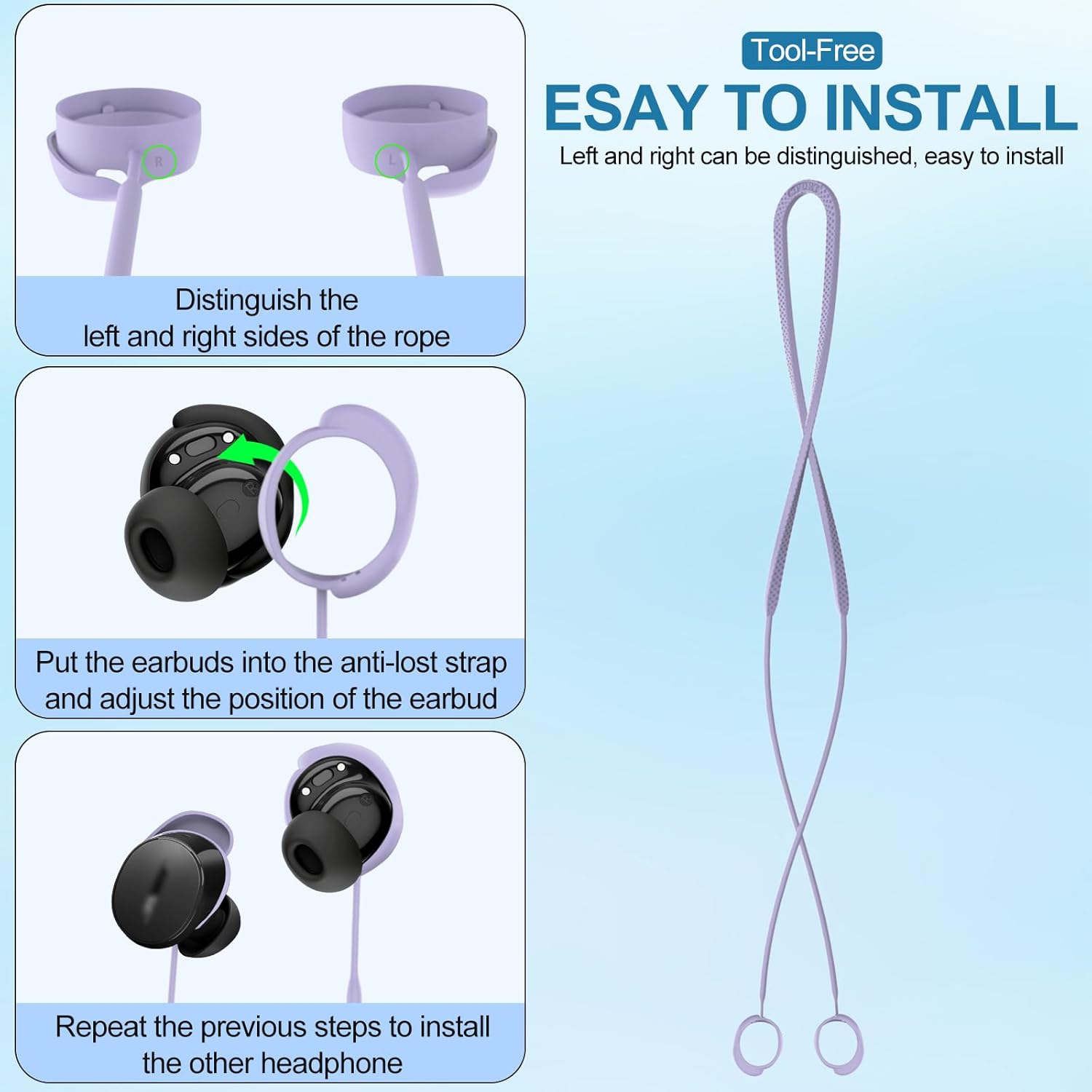 Anti-Lost Strap Compatible with Bose New QuietComfort Earbuds 2024, Silicone Sports Lanyard for Bose New QC Earbuds - Image 6