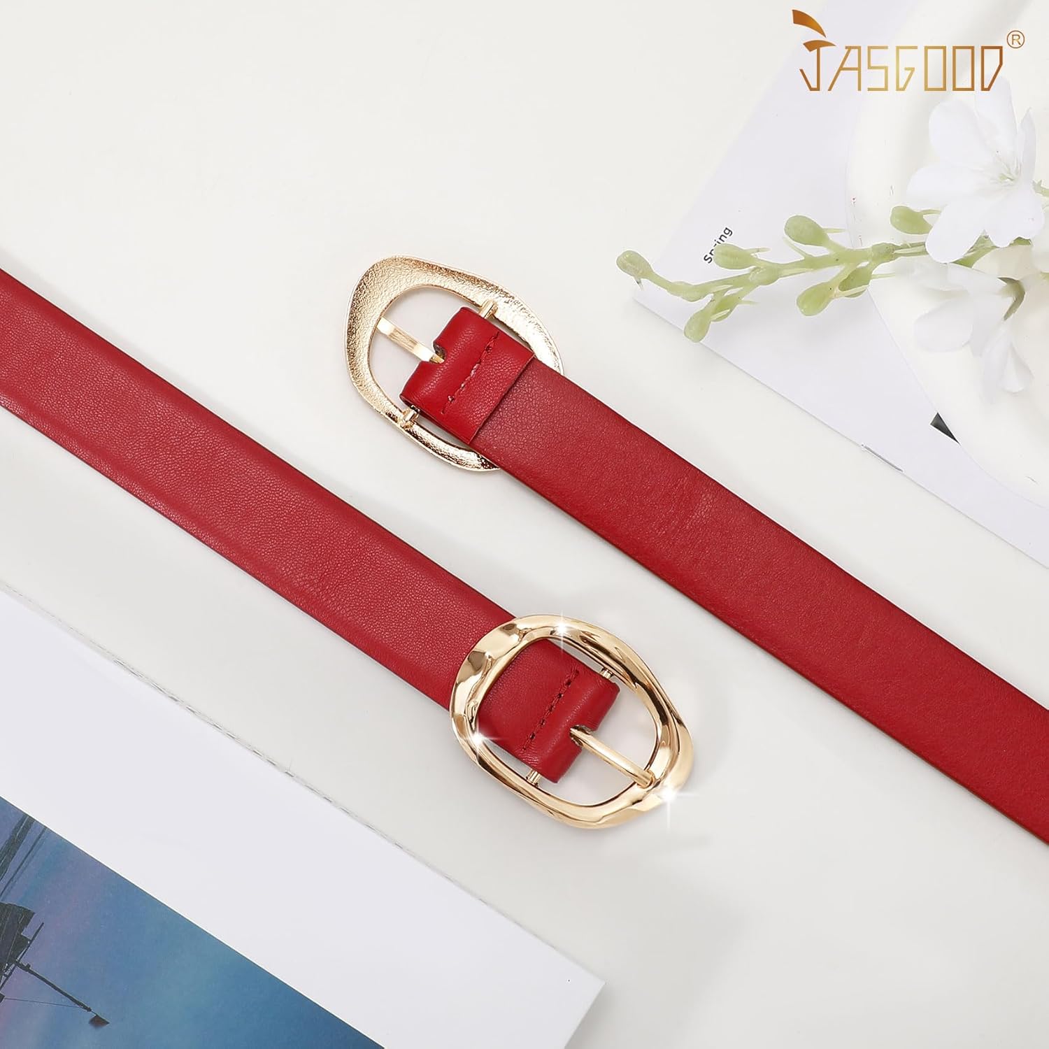 Women Leather Belt for Jeans Pants Ladies Casual Waist Belt Fashion Women Belt with Gold Buckle - Image 3
