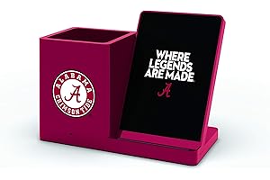 SOAR NCAA Alabama Crimson Tide Cell Phone Wireless Charging Stand with Desktop Organizer