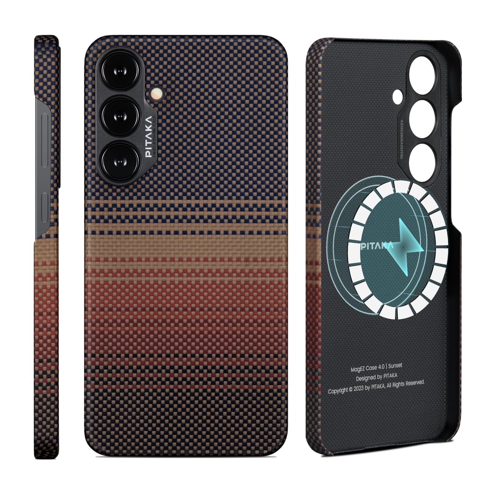 pitaka for Samsung Galaxy S24 Plus Case, 6.7 Inch, Compatible with MagSafe, Slim & Light S24 Plus Case, 1500D Aramid Fiber Made, Sunset