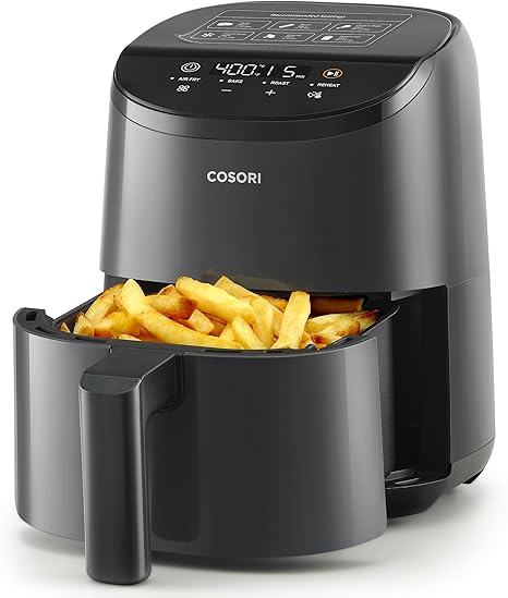 COSORI Air Fryer 2.1 QT, Small & Mini 4-in-1 airfryer Ideal for Simple Meals and Snack, Easy to Leftover Food to Crispy, Up to 97% Less Oil, 30 In-App Recipes, Nonstick & Dishwasher-Safe Basket
