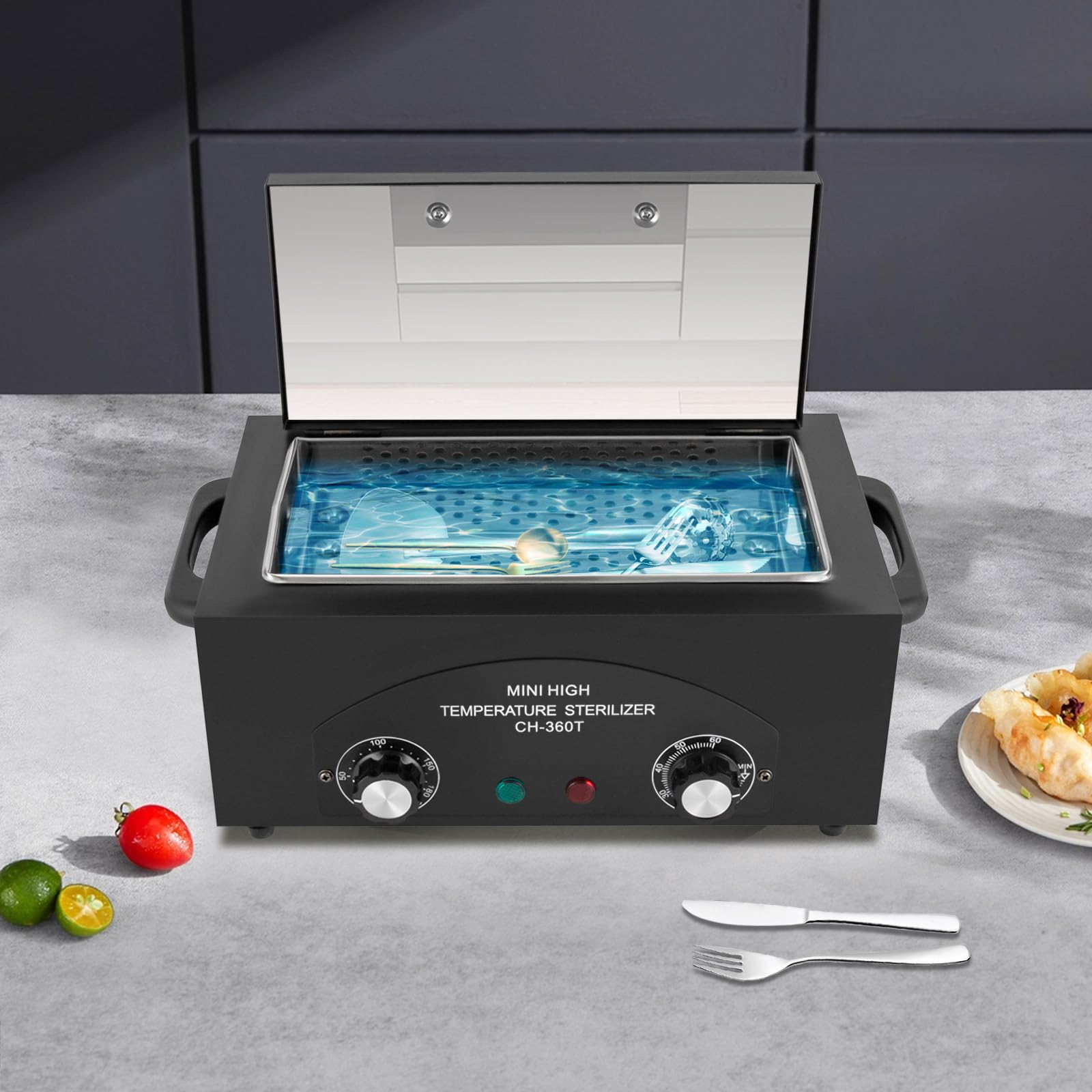 300W Sterilisateur Materiel Onglerie Stérilisateur à Haute Température Armoire de Stérilisateur Haute Température Minuterie avec Voyant et Bouton,Idéal pour Restaurant, Cuisine, Salon