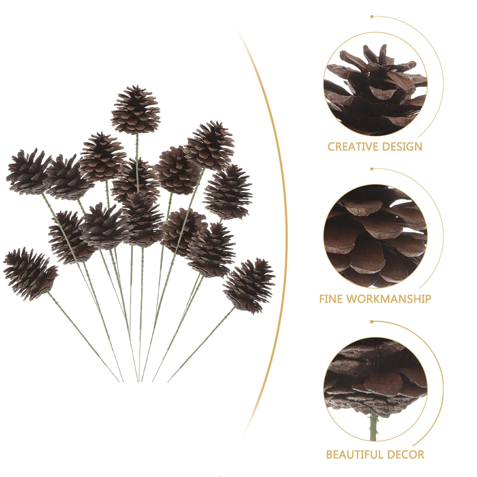 Beaupretty Accessoires Créatifs et Délicats et Décoration de Sapin de Noël Pommes de Pin Décoratives Lot de 20 en Bois et Fer Fêtes de Noël pour Hôtel et Fêtes de Noël
