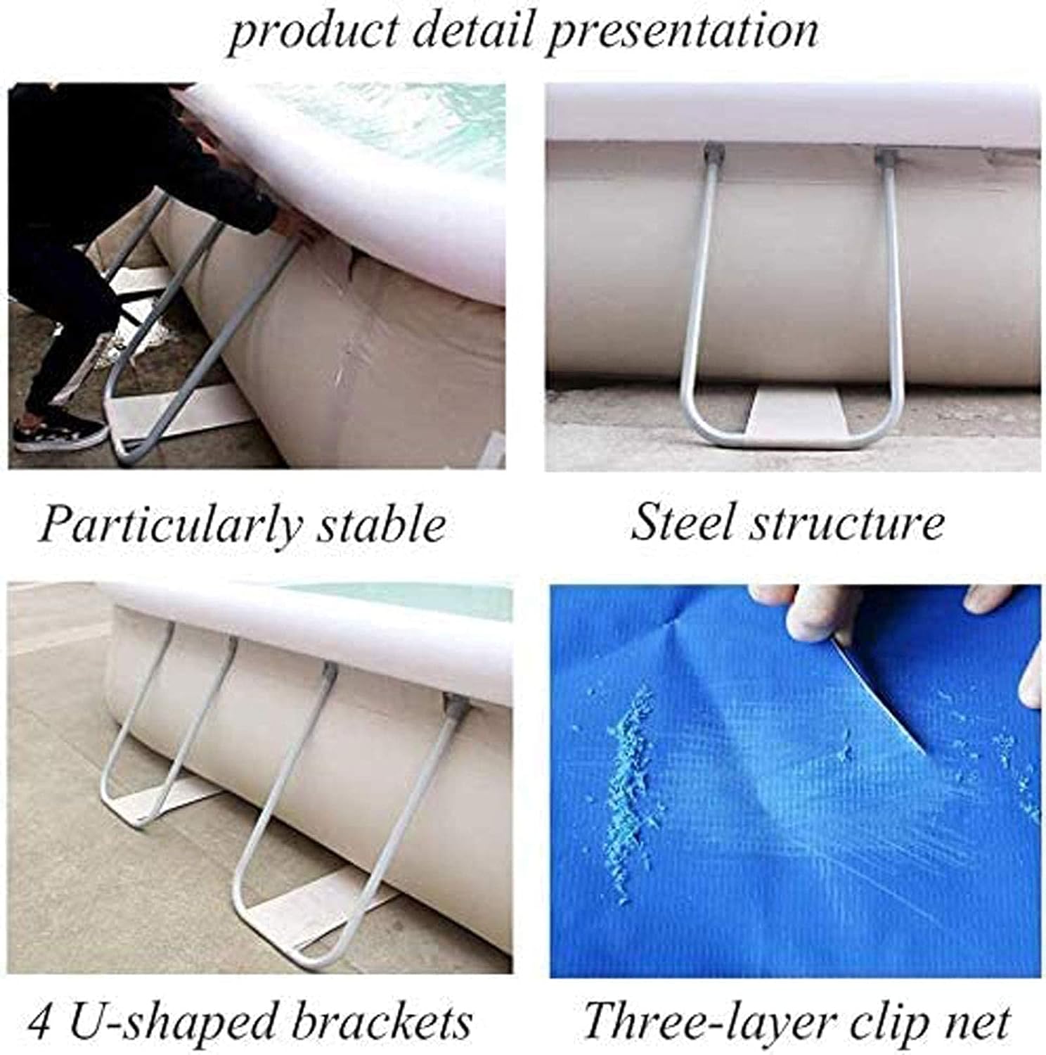 Family Inflatable Pool for Outdoor Garden Backyard,Oval with Filter,Inflatable Swimming Pool for Kids and Adults-A 265 180 76cm