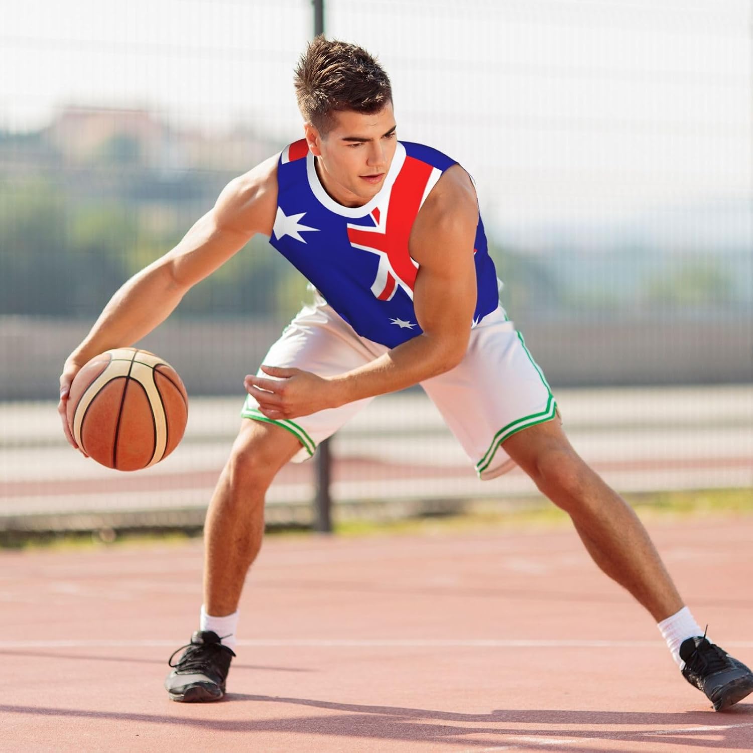 Australia Basketball Jersey – Men's Sleeveless 3D Sports Shirt