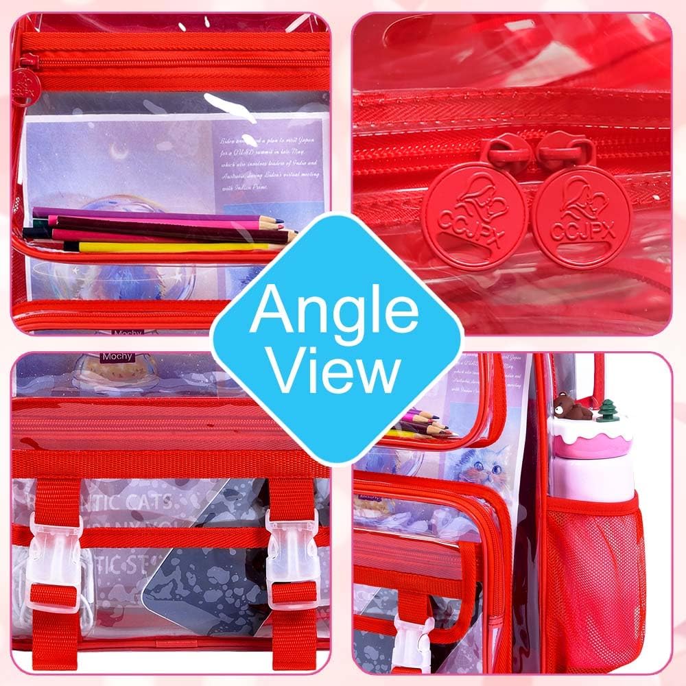 KLFVB Clear Backpack, Heavy Duty Transparent Bookbag, See Through Sequin Backpacks - Image 5