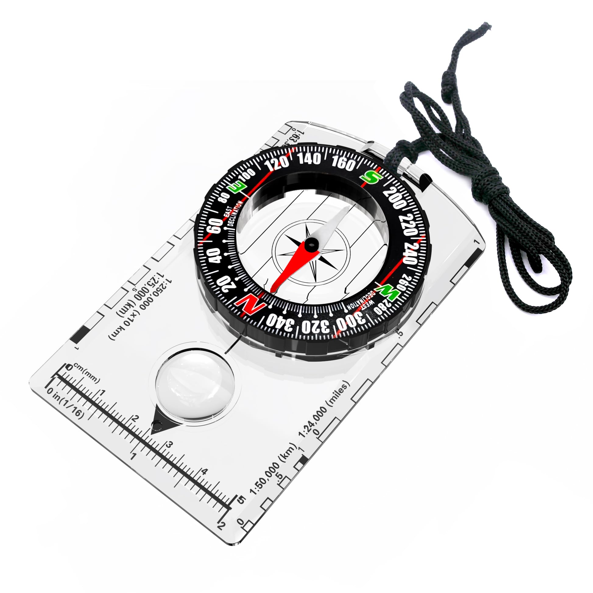 SEMEANT Professional Orienteering Compass for Hiking, Camping & Survival - Lightweight Baseplate Compass with 3X Magnifier, Ruler, Declination Scale & Safety Lanyard for Outdoor Navigation - Image 2