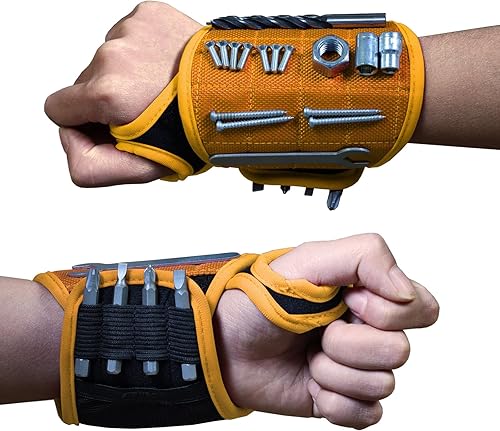 Miniatura 6 de BIG RED Pulsera magnética tela Oxford 1600D para bricolaje y profesionales, sostiene tornillos, clavos de taladro  mayor comodidad para reparaciones