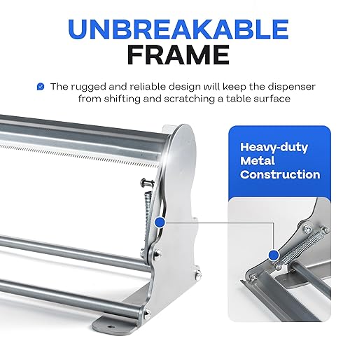 Miniatura 3 de IDL Packaging Dispensador y cortador de rollos de papel kraft de 24 pulgadas para rollos de hasta 24 pulgadas de ancho y 9 pulgadas de diámetro,
