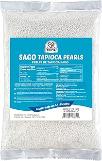 52USA Sago Pearls, Small Tapioca Pearls 1.1 lbs (500g), White Sago for Desserts and Bubble Milk Tea, Summer Beverages, All Natural, Vegan, Non-GMO, Gluten-Free