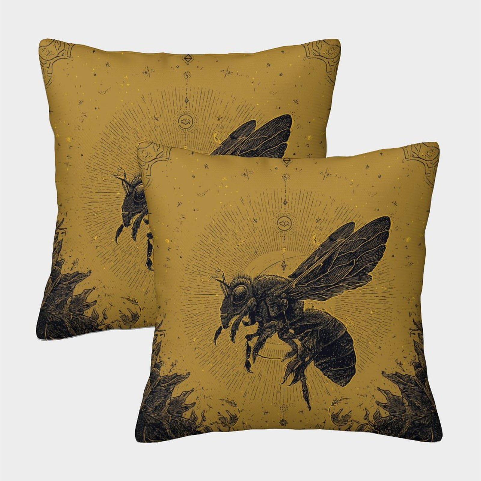 Phqazwsxe Style-8 Bee Pillow Cases Set Of 2 Cozy Pillowcase Art Cushion Covers Polyester Decorative For Couch Livingroom 50X50cm