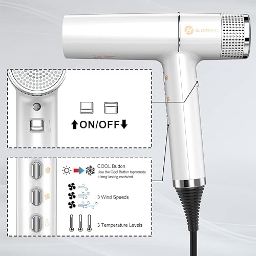 Miniatura 4 de slopehill Secador de pelo con motor único sin escobillas  Diagnóstico inteligente de fallos  Microfiltro innovador  Tecnología Oxy Active  Pantalla
