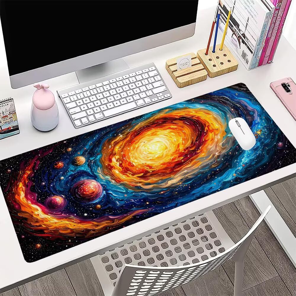 Tappetino Mouse Gaming xxl Accessori Scrivania Ufficio Colore Astratto Grande Tappetino Mouse e Tastiera Sottomano da Scrivania 1200x600x3mm Base Antiscivolo, per PC Gamer Laptop Studio Casa d-100