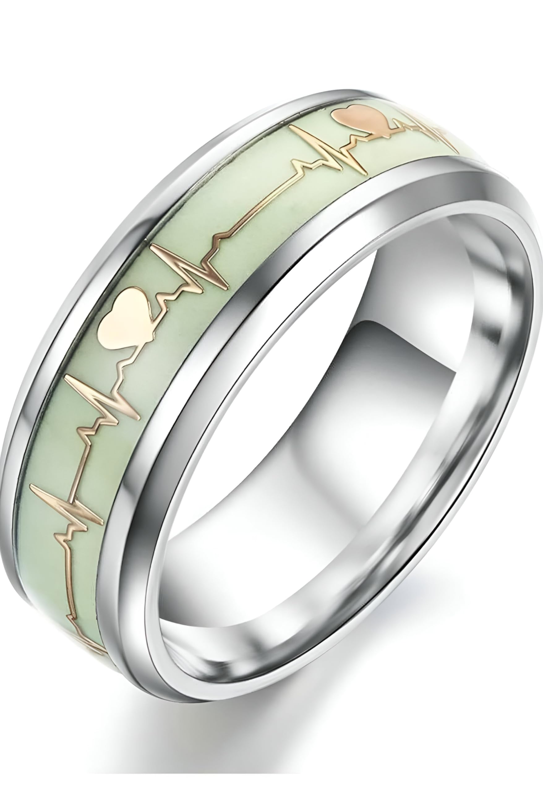 Rings for Men & Women | ECG Heartbeat Stainless Steel Finger Rings | Birthday Gift for Men Women Anniversary Gift for Husband Valentine Gift for Girls & Boys-image-21