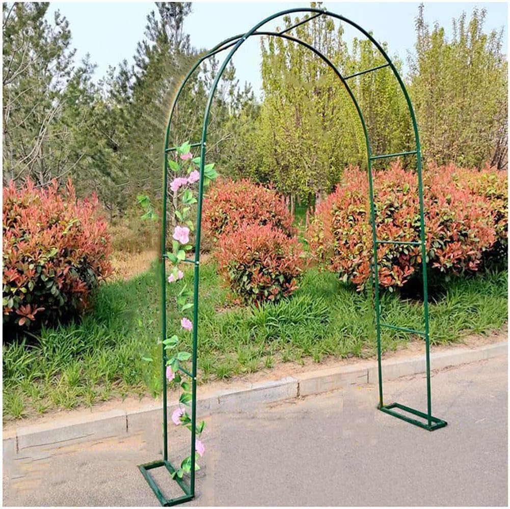 Garden Arbor Arch Steel Frame Weather Resistant Metal Archway for Climbing Plants, Free Standing Trellis Pergola 1.2M 1.4M 1.8M 2.4M 3M 3.5M Wide Garden Arch,Green,W1.4M*H2.3M
