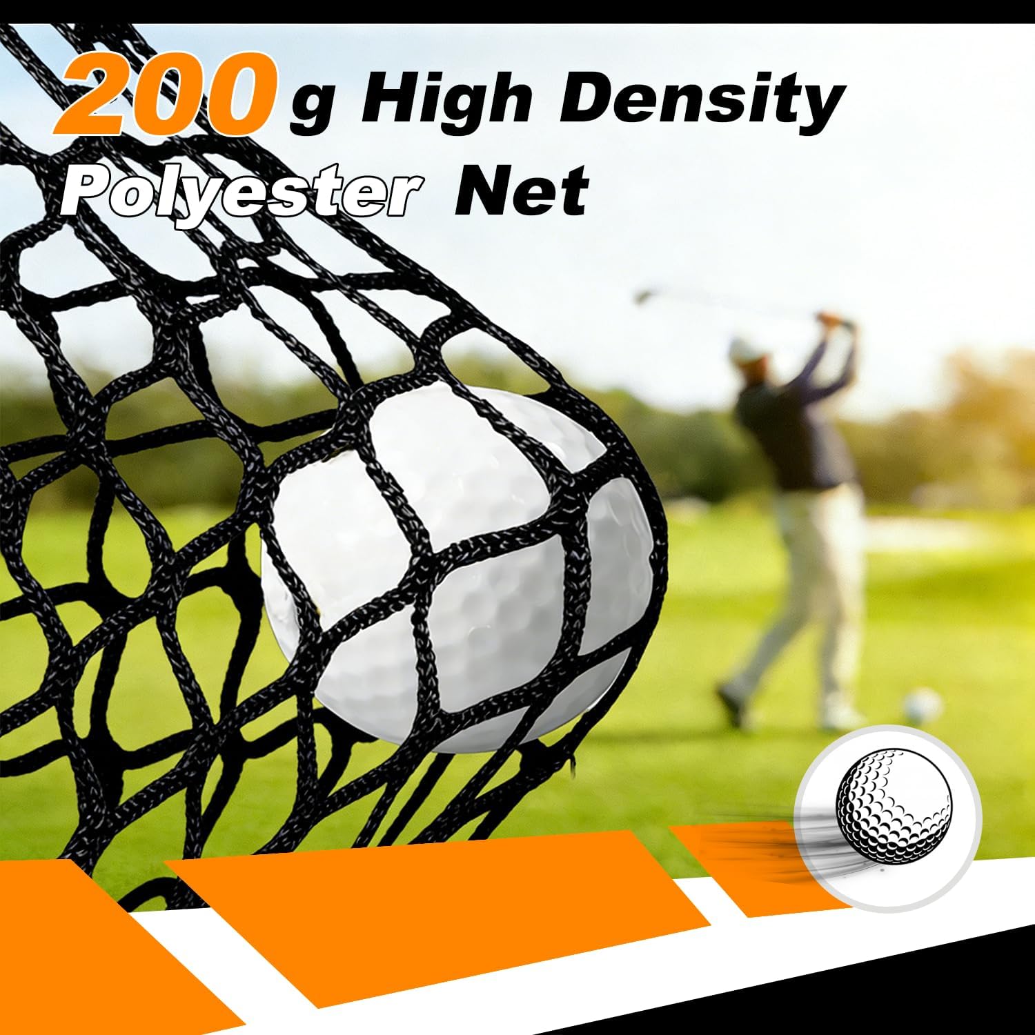 Gagalileo 10x7FT Golf Hitting Net with Silent Target for Backyard | 140g Specialized Mesh-Driving Chipping And Full Swing Practic- Garage Basement Use-Easy Setup Complete Training Kit