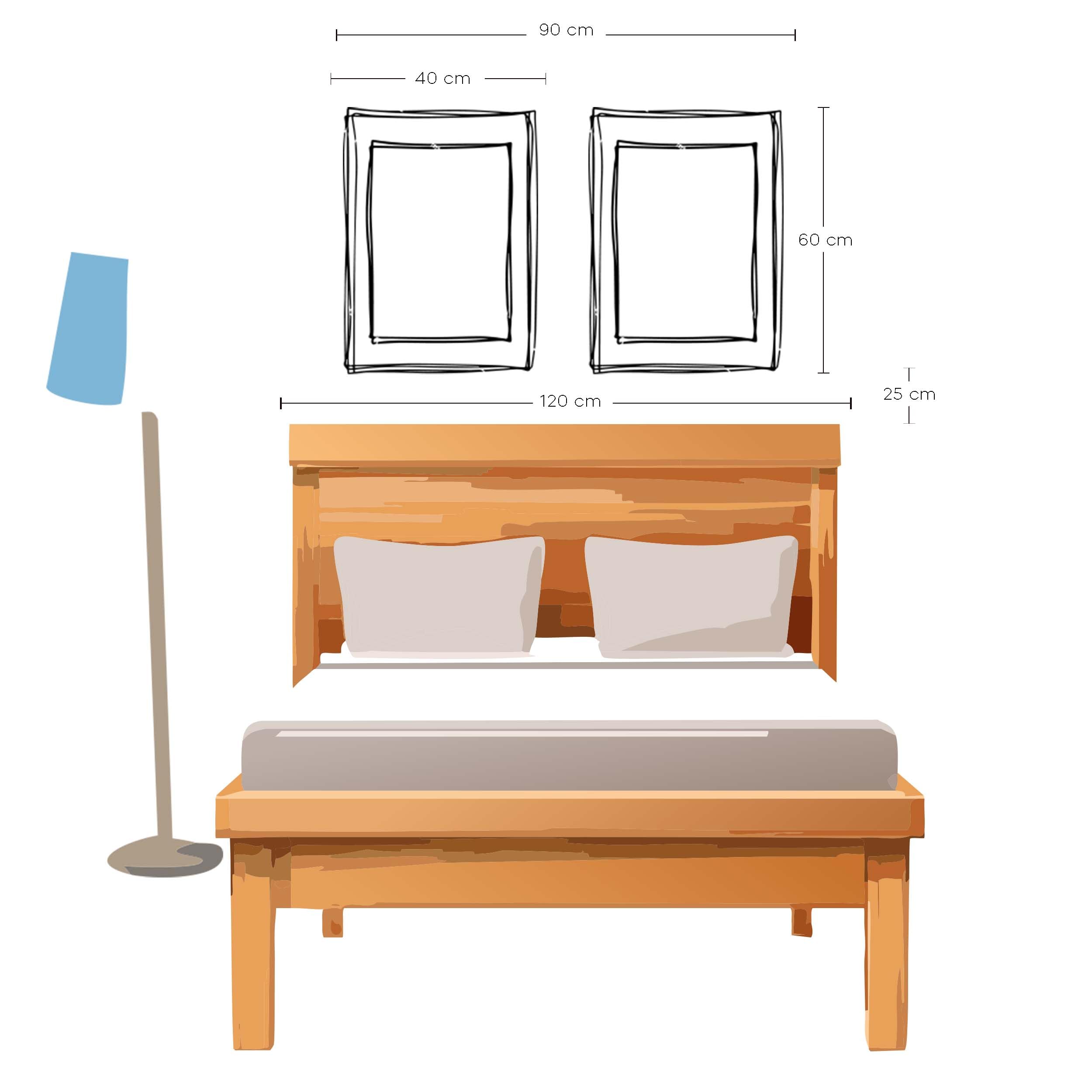 Cabecero de Cama Símil Madera, PVC 10mm, Impresión Digital, Fácil de Instalar y Duradero, 6 Medidas Disponibles (120x60 cm)