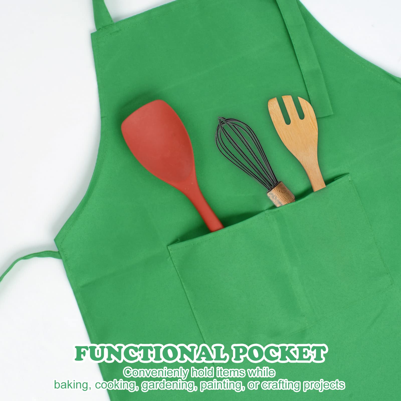 SINLAND Delantal infantil con bolsillo, paquete de 2 delantales de chef para cocinar, hornear y pintar