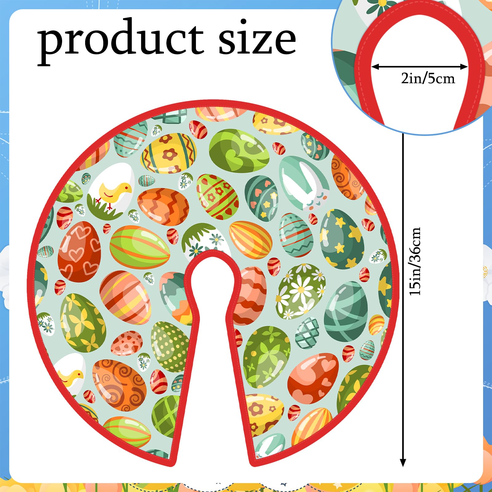 15 Inch Mini St Patricks Day/Easter Tree Skirt St Patricks Day Shamrock Easter Egg Reversible Double Sided Print Mat for Holiday Party Indoor Outdoor St Patricks Day Easter Tree Mat Decoration