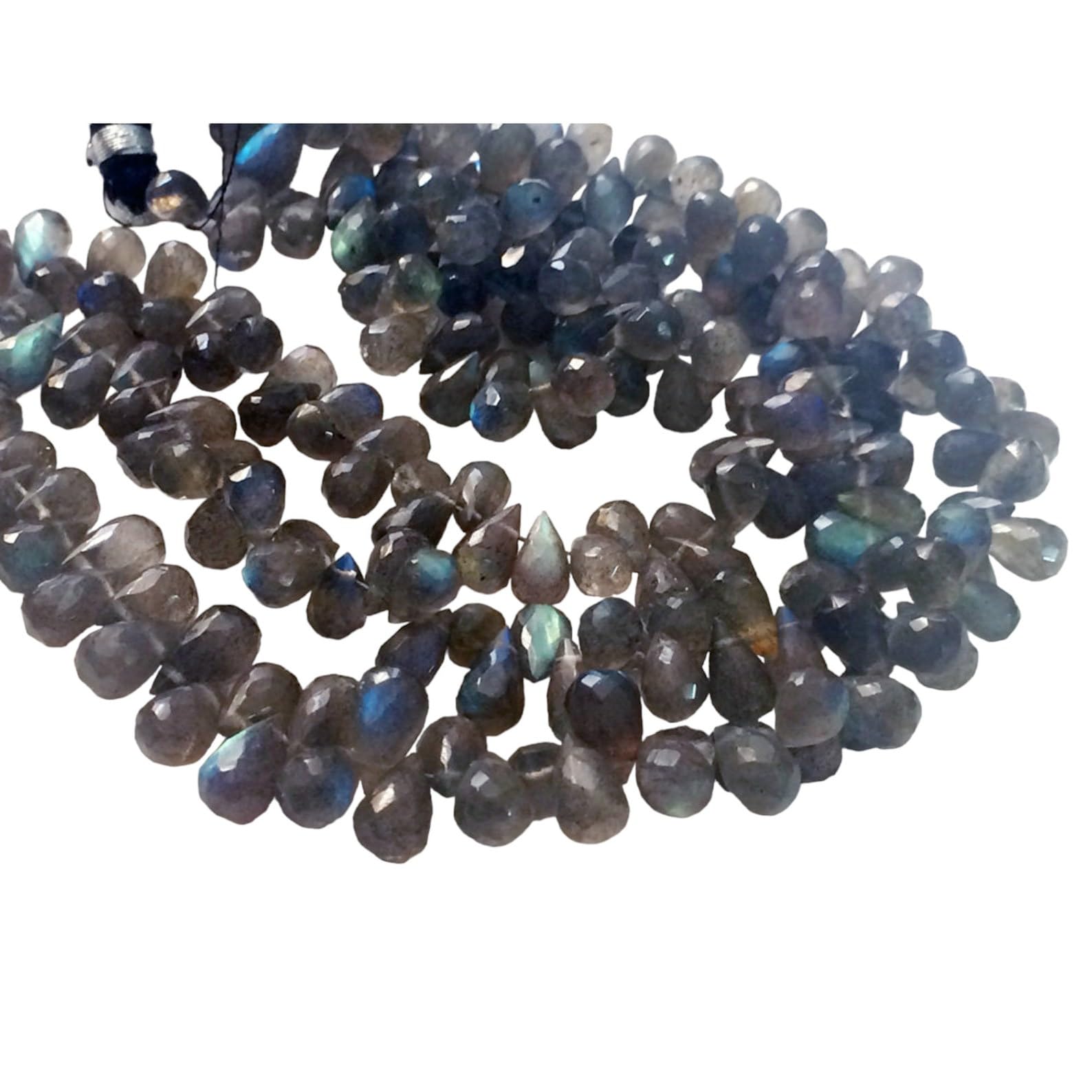 Perles de larme en labradorite à facettes haut de gamme pour création de bijoux raffinés