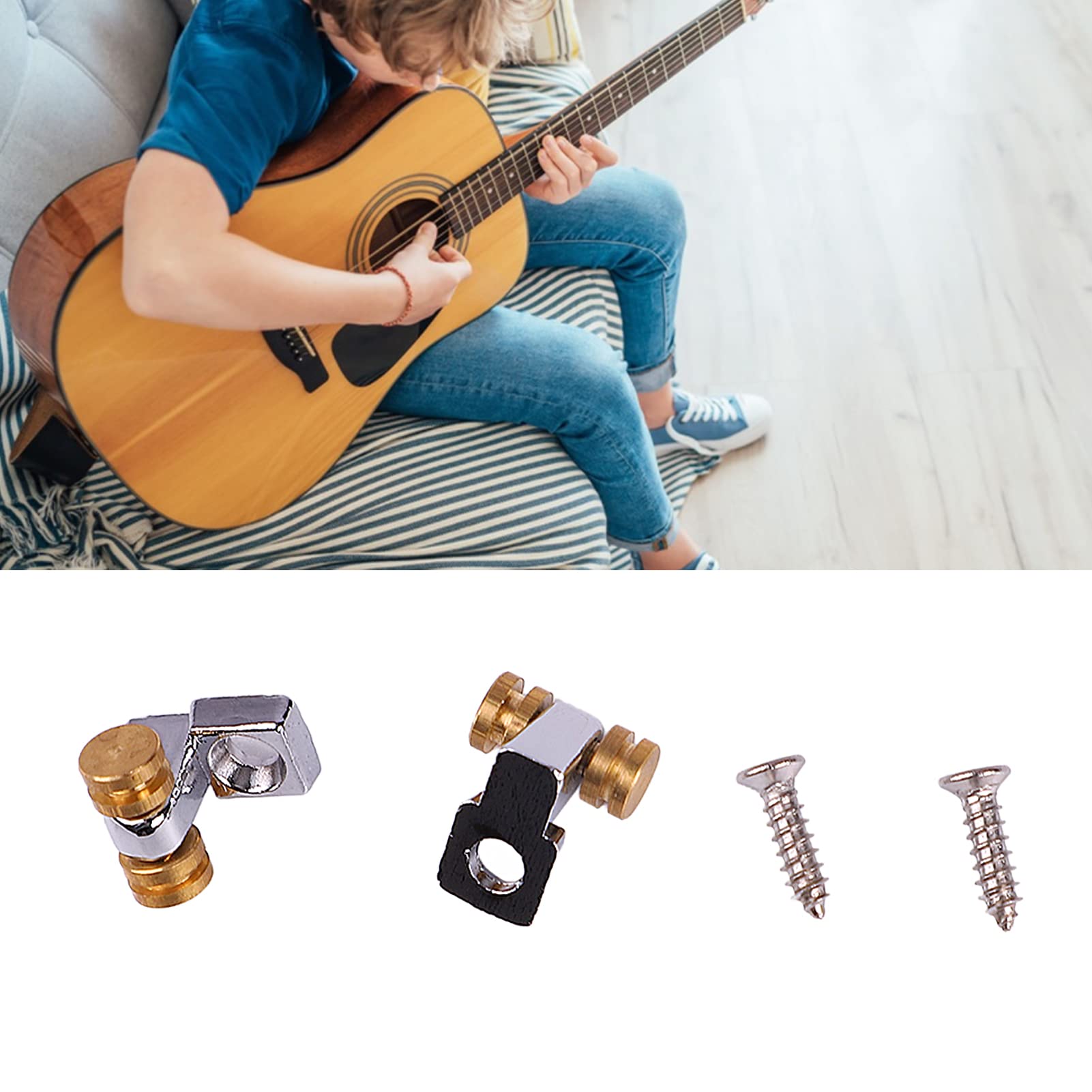 Electric Guitar Roller String Tree Brass Zinc Alloy Roller String Guide Retainer for Bass Guitarists