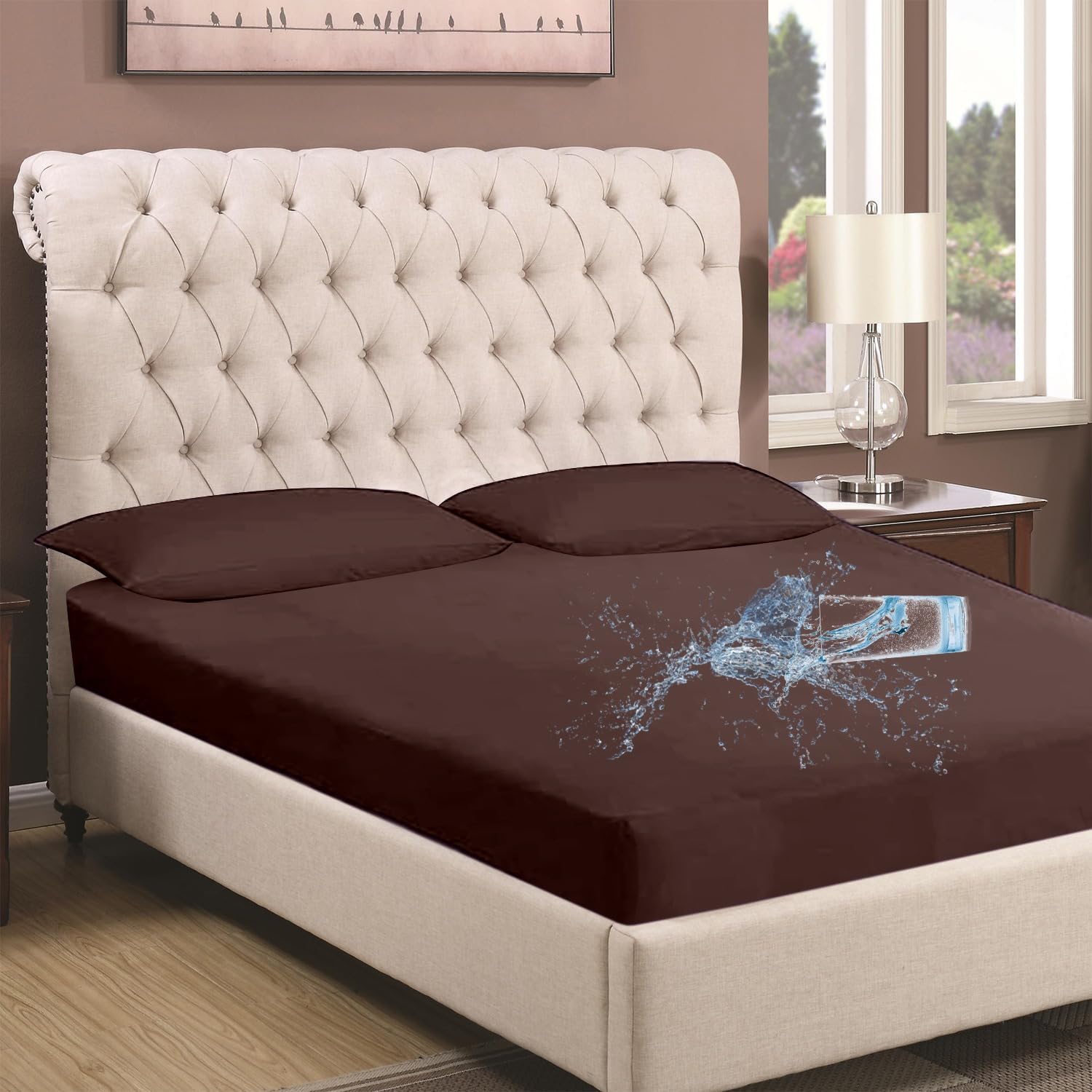 Edenwald Elastic Fitted Mattress Protector Single Size Waterproof Edenwald Elastic Fitted Mattress Cover Single Size Bed (84x30 Inches)_with 8 Inch Drop Brown (B0BSNP6W13) Amazon Price History, Amazon Price Tracker