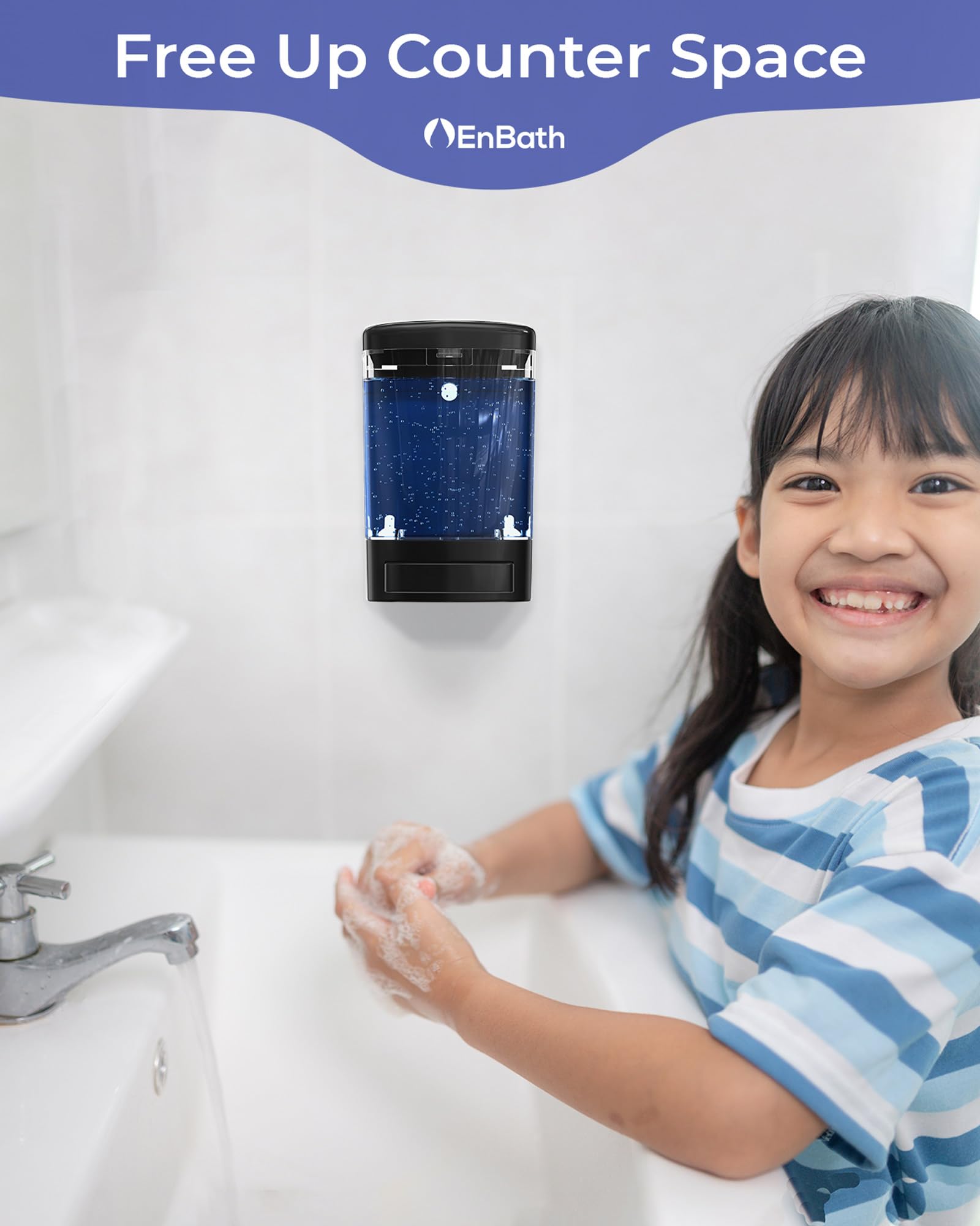 Seifenspender zur Wandmontage für Badezimmer (2 Stück, schwarz), kommerzieller Handseifenspender, 1000 ml, manueller Seifenspender/Sanitizer Spender (Flüssigkeit/Gel)
