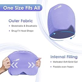ComfiTECH Head Ice Pack Wrap Cold Cap Cooling Gel Hat, Medium, Lavender