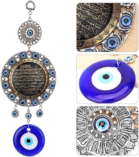 Miniatura 7 de Amuleto de bendición de ojo islámico, protector de decoración de pared, colgante musulmán para decoración del hogar y dije de buena suerte, con