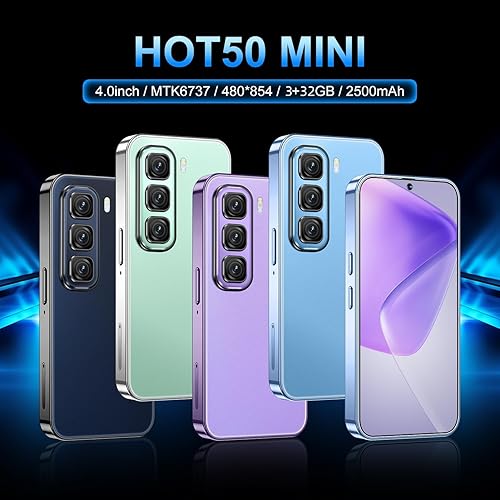 Miniatura 2 de Mini smartphone 4G desbloqueado con pantalla HD de 4.0 pulgadas, 3 GB de RAM+32 GB de ROM, cámara dual SIM dual, Android 10.0, WiFi, Bluetooth, FM,