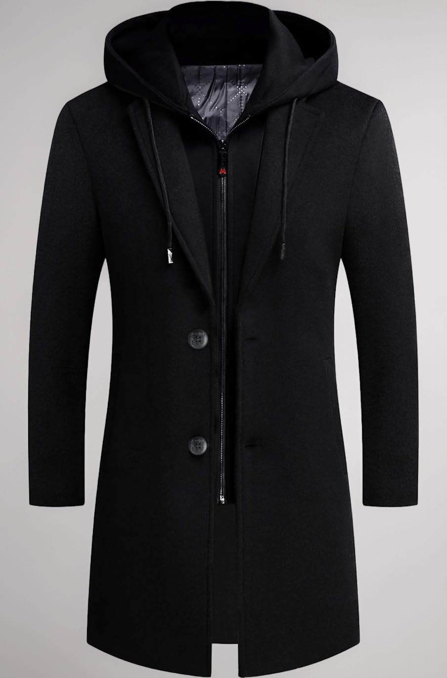 Mens Trench Coat Winter Wool Blend jacket Overcoat long Top Coat Warm Pea Coat