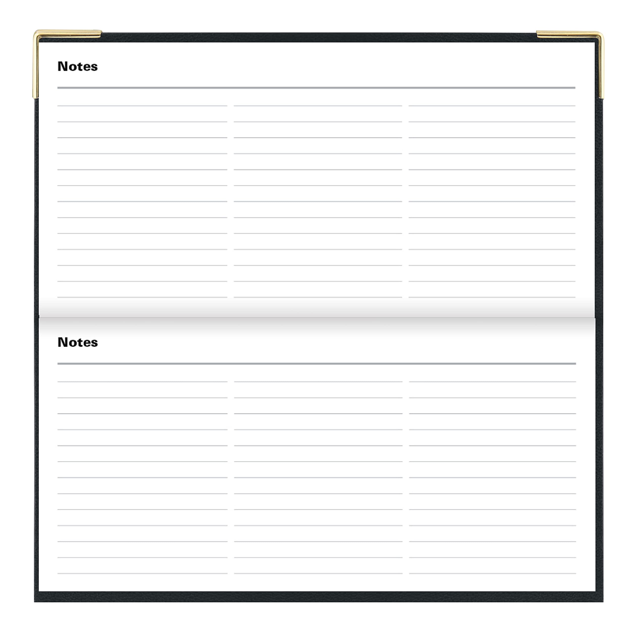 Letts Of London 2024 Classic Weekly/Monthly Planner – Slim Size (6.625 X 3.25), Black With Gold Corners – January To December