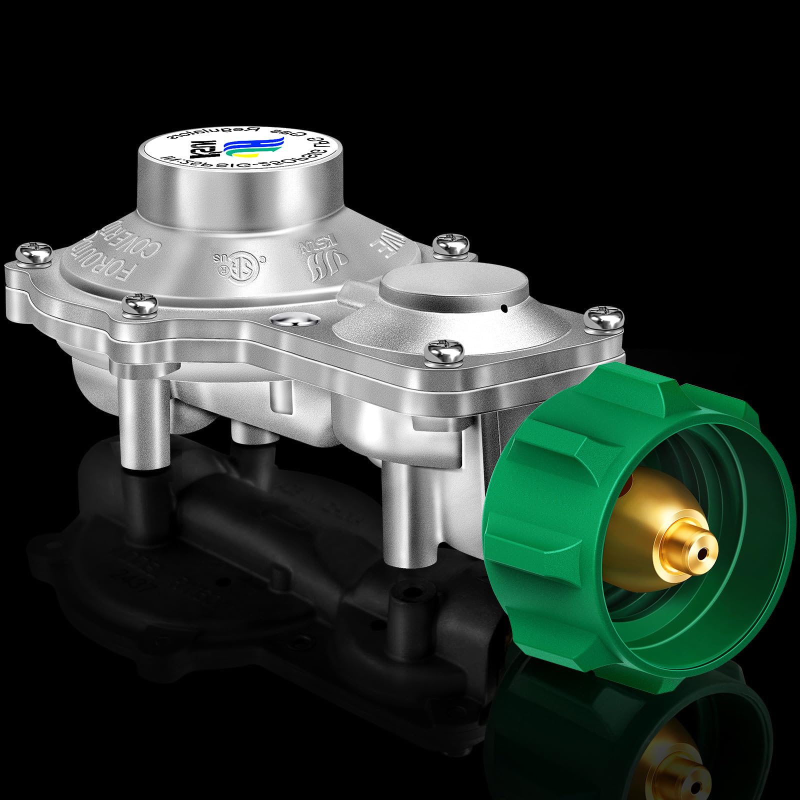 GGC 2 Stage Propane Regulator with QCC1 & 3/8" NPT Connector, CSA Certified Gas Regulator for RV/Camper/Generator/Grill - Heavy Duty Brass