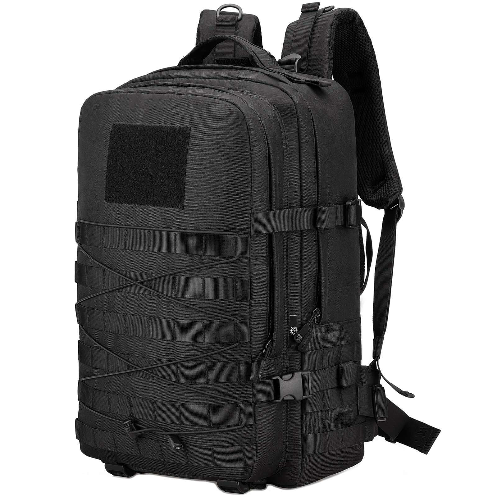 Sac à dos tactique 45 L pour homme, résistant à l'eau, sac à dos militaire MOLLE 600D, grand sac à dos de randonnée avec compartiment pour ordinateur portable de 17", sac à dos de voyage pour trekking