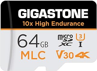 [MLC 10x High Endurance] Gigastone 64GB MLC Micro SD Card, 10x High Endurance 4K Video Recording, Security Cam, Dash Cam, Surveillance Compatible 100MB/s, U3 C10