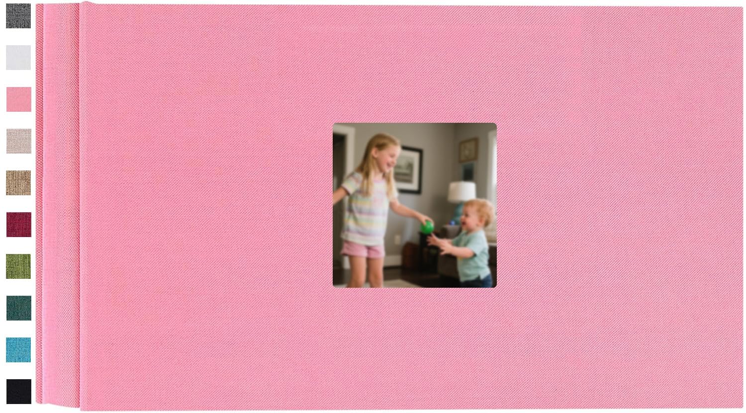 Ponping Small Photo Album 6x4 100 Photos Linen Cover Picture Photo Book for Family Wedding Anniversary Baby Vacation