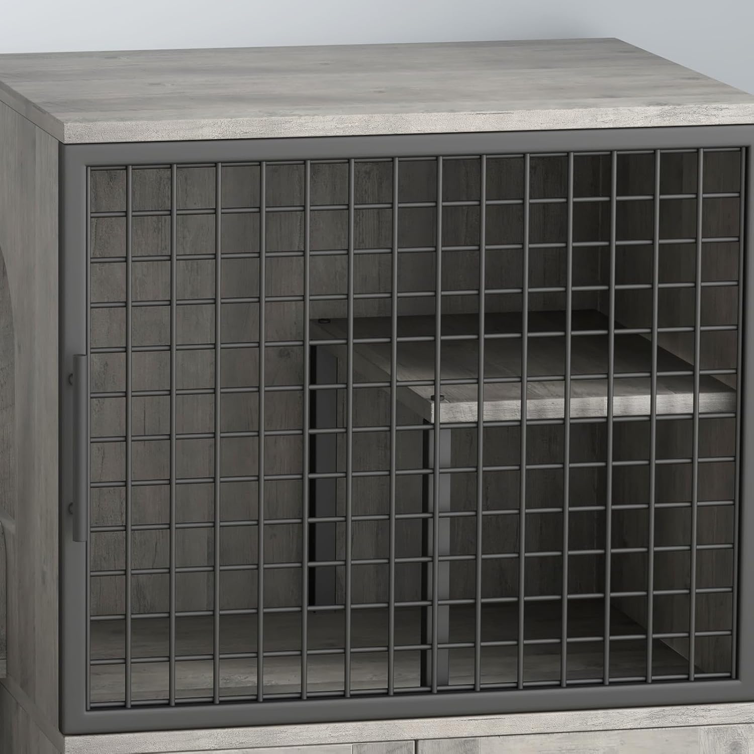 Modern Villa Litter Box Enclosure with Platform, Double Layer Hidden Litter Box Furniture, Cat House with Ladder, 33.5" l x 17.9" w x 41.9" h Stylish Enclosed Cat Litter Box for Living Room, Balcony