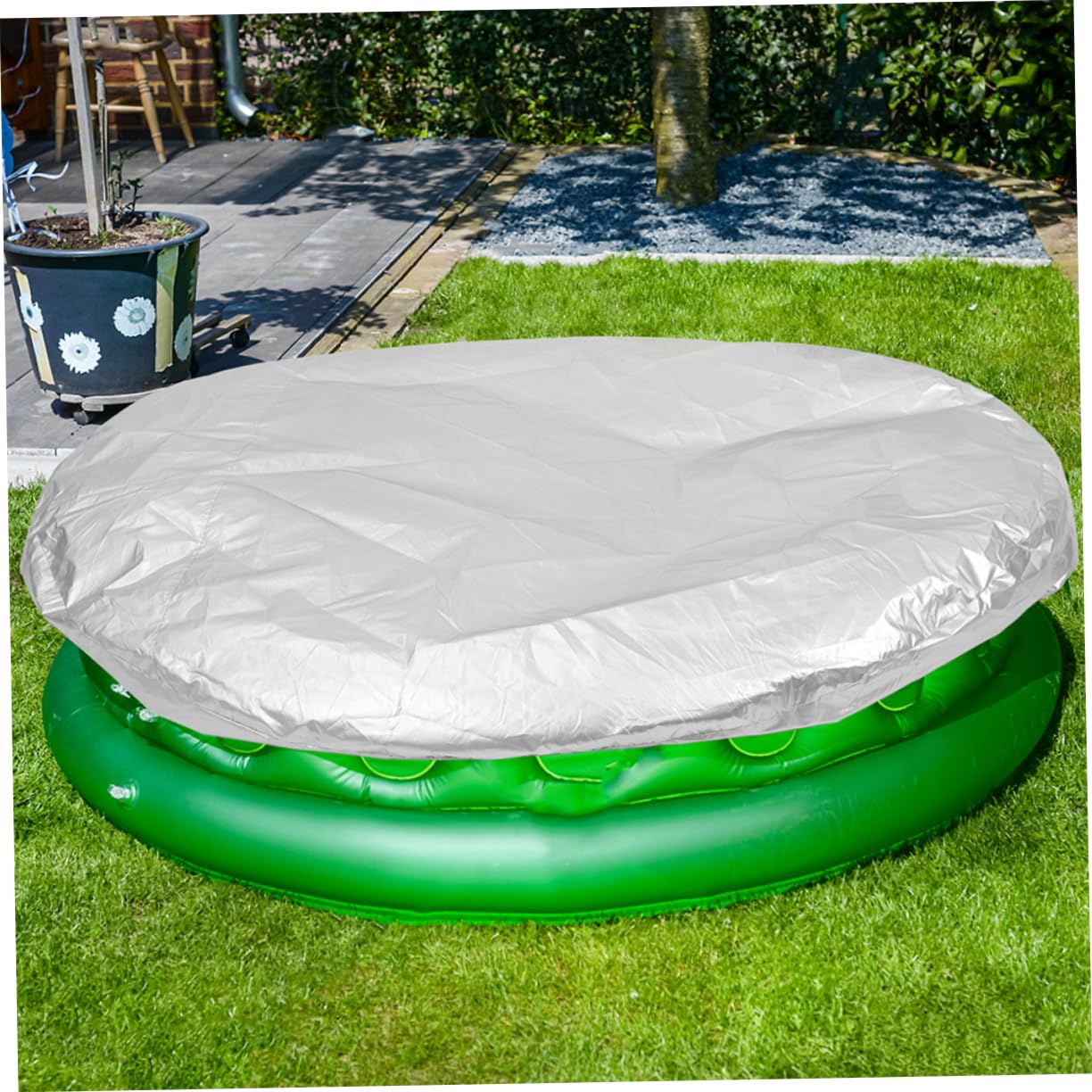 Cubierta de Piscina Inflable Redonda 8ft Oxford Cloth Plata